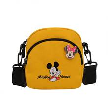 Disney cartoon Mickey mouse canvas small bag girl new ins Japanese diagonal wild student shoulder mobile phone bag 2024 - buy cheap