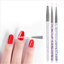 3pcs/set Nail Art Liner Painting Pen 3D Tips DIY Acrylic UV Gel Brushes Drawing Kit Flower Line Grid French Design Manicure Tool 2024 - buy cheap