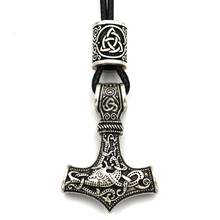 Colar thor de martelo mjolnir, colar com pingente viking escandinavo, joias de viking de runas, 1 peça 2024 - compre barato