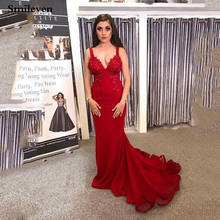 Smileven Red Evening Dresses Spaghetti Strap Backless Mermaid Formal Dresses Long Party Gowns Vestidos Compridos 2019 2024 - buy cheap