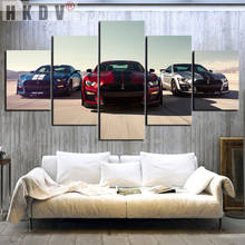 Hkdv 5 painéis de luxo carros quadros em tela modular impresso posters arte da parede fotos modernas para decoração casa sala estar sem moldura 2024 - compre barato