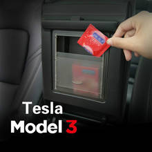 Caja para Reposabrazos de coche Tesla modelo 3, contenedor organizador de almacenamiento transparente, soporte oculto, 1 unidad, 2017, 2018, 2019 2024 - compra barato