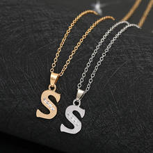 1 English letter S fashion lucky Monogram necklace 26 alphabet Initial sign mother friend family name gift necklace jewelry 2024 - buy cheap