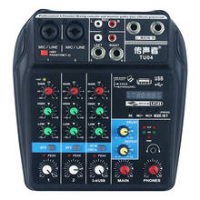 Professional 4 Channel USB Audio Mixer Mixing Console Karaoke DJ Sound Card Small Mixer Mini Audio Sound Mixing Console 2024 - buy cheap