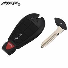 jingyuqin 3 Buttons Car Remote fob Car Key Shell Case for Chrysler Dodge Jeep Chrysler 300c Intelligent key Cover With Small Key 2024 - buy cheap
