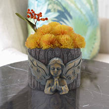 Resin Praying Angel Sculpture Flower Pot Succulent Potted Plants Ornaments Garden Art Statue Decoration Carvings Figurine Gifts 2024 - buy cheap