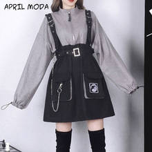 Vestido Vintage de talla grande para mujer, minivestido gótico Punk de cintura alta, manga larga, cuello de sombrero, moda Sexy Lolita, color negro, 2020 2024 - compra barato