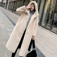 UPPIN 2019 Hot Autumn Winter Faux Fur Coat Women Hooded Thickening Warm Long Faux Fur Coat  Women's Overcoat Clothes Plus Size 2024 - buy cheap