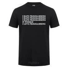 I Hate Code Programming Computer Programmer Coding T Shirt Men Short Sleeve O Neck Cotton Male Java Html Comedy Funny T-shirt 2024 - buy cheap