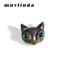 Muylinda Vintage Cute Cat Pins Metal Animal Brooches Coat Collar Brooch Jewelry Personalized Badge And Scarf Clip Accessories 2024 - buy cheap