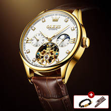 Luxury Men Mechanical Automatic Watches Tourbillon Waterproof Leather Watch Fashion Top Brand Clock Sport Moon Phase Wristwatch 2024 - buy cheap