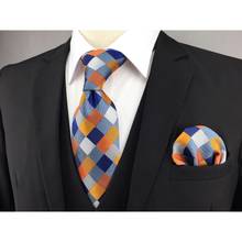 S17 в клетку разноцветные Галстуки для Для мужчин платок подарочный набор вечерние галстук-бабочка из шелка 63 "(6 см) Экстра длинное платье для свадьбы 2024 - купить недорого
