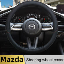 100% DERMAY Brand Leather Sport Car Steering Wheel Cover High Quality for Mazda 6 gh gg gj Sedan Auto Accessories 2024 - buy cheap