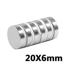 6/10/20pcs N35 Round Dia 20mm X 6mm Strong Magnets Tiny Disc NdFeB Rare Earth For Crafts Models Fridge Sticking magnet 20*6mm 2024 - buy cheap