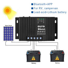 25A со слежением за максимальной точкой мощности Авто за максимальной точкой мощности, Солнечный контроллер заряда с двумя портами USB и Bluetooth Выход солнечных батарей Панель Зарядное устройство Регулятор 12V Мощность HD ЖК-дисплей Дисплей 2024 - купить недорого