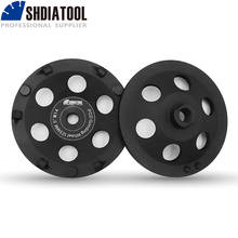 SHDIATOOL 2pcs Dia 125mm/5" M14 Thread PCD Grinding Cup Wheel  Polycrystalline Diamond Grinding Wheel For Removing Epoxy coating 2024 - buy cheap