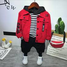 spring autumn Baby Boy Toddler Clothes Set Denim jacket + hoodie + pants 3pcs Cotton boys Outfits 2-6yrs baby clothing set 2024 - buy cheap