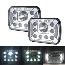 5x7 inch 55W Led Car Headlight Square Truck LED Headlight With Halo Ring DRL Led Headlamps For Jeep Cherokee Headlights 2024 - buy cheap