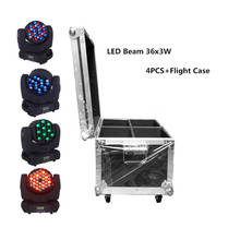 Haz de luz LED con cabezal móvil, lámpara con estuche de vuelo de 36x3W, para escenario, DJ, discoteca, Bar, fiesta de vacaciones, 4 Uds. 2024 - compra barato