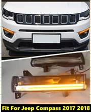 2 PCs Car LED DRL Daytime Running Light Dynamic Light With Yellow Turn Signal Light Fit For Jeep Compass 2017 2018 2024 - buy cheap