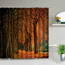 Landscape Shower Curtain Autumn Forest Scenery Plant Leaves Printed Cloth Curtains Set Bathroom Decor Bath Accessories Cheap 2024 - buy cheap