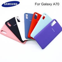 Funda Original de silicona líquida para Samsung Galaxy A70, carcasa protectora suave al tacto para Galaxy A70, carcasa de teléfono con logotipo y botones 2024 - compra barato