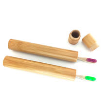 Tubo de cepillo de dientes portátil de bambú ecológico, caja de cepillo de dientes de bambú, cubierta de cepillo de dientes de viaje 2024 - compra barato