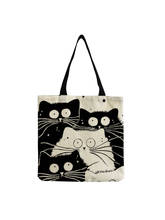 Индивидуальные Женские сумки-тоуты с мультяшным котом, вместительная Женская сумочка с животным принтом, качественная Складная универсальная сумка для покупок 2024 - купить недорого