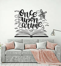 Wall Decal Once Upon A Time Tale Book Library Kids Reading Room Interior Decoration Door Window Vinyl Sticker Art Wallpaper Q451 2024 - buy cheap