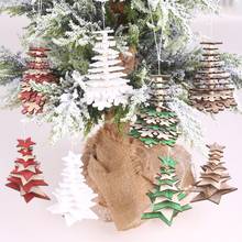 Decoração tridimensional de árvore de natal em madeira, suprimento para festa festiva 2024 - compre barato