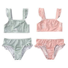 New Kids Baby Girl Sleeveless Ruffle Swimwear Swimsuit Bikini Set Clothes 2024 - buy cheap