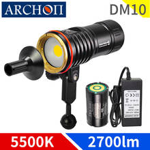 DM10 5500K 2700 lumens HD video diving photoraphy light Underwater 100m diving video light dive spot light dive fill light torch 2024 - buy cheap