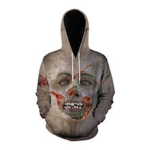 New horror zombie face Cosplay Halloween costume costume horror hooded hood sweater anime cartoon unisex women 2024 - buy cheap