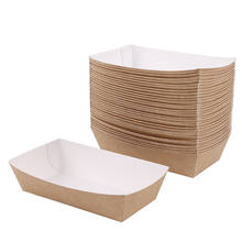 Baking Packaging Waterproof Oil-Proof Food Box Fast Food Paper Box Disposable Kraft Craft Paper Containers Box MEAL Box 2024 - buy cheap