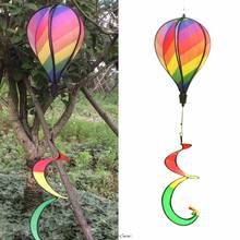 Listrado arco-íris windsock balão de ar quente girador de vento multi-colorido decoração do jardim 2024 - compre barato