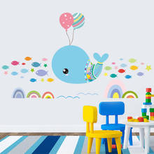 Cartoon Little Whale DIY Wall Sticker Living Room Bedroom Wall Decoration Modern Style Art Mural wall stickers for kids rooms 2024 - buy cheap