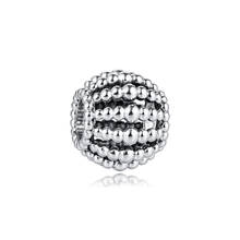 Genuine 925 Sterling Silver Beaded Openwork Charms Beads Fits Pandora Bracelet DIY Making Jewelry for Women Men Kralen Wholesale 2024 - buy cheap