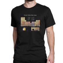 Nova tabela periódica de cerveja, camisetas para homens, de algodão, com gola redonda, divertida, manga curta, roupa gráfica 2024 - compre barato