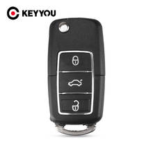 KEYYOU Remote Key Shell Case Fob For VW Volkswagen Jetta Golf Passat b5 b6 Beetle Polo Bora 3 Button Flip Folding Key Case 2024 - buy cheap