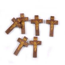 10pcs Multicolor Jesus Cross Hanging Pendants Wooden Decoration Ornaments Wood DIY Crafts Scrapbook Handmade Jewelry Gifts M2595 2024 - buy cheap