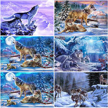 5D DIY Diamond Painting Full Round/Square Drill Diamond  Snow Wolf Cross Stitch Diamond Embroidery Animals Rhinestones Art Gift 2024 - buy cheap