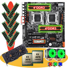 HUANANZHI dual X79 motherboard bundle with M.2 256G SSD video card GTX1660 6G dual CPU Xeon E5 2670 with coolers RAM 64G(8*8G) 2024 - buy cheap