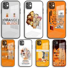 Orange Is Black Soft Glass Silicone Case For iPhone 13 12 11 Pro X XS Max XR 8 7 6 Plus SE 2020 S Mini Balck Cover 2024 - buy cheap