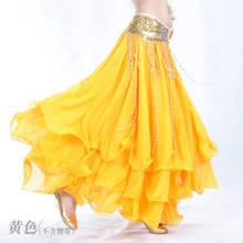 2022 Three-tier Skirt Three-tier Chiffon Curling Belly Dance High-end Skirt Belly Dance 12 Meters Large Skirt Without Waist Belt 2024 - buy cheap