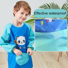 Cartoon Panda Waterproof Kids Painting Feeding Clothes Smock Saliva Burp Apron Easy to Put on/off with Pocket gifts for children 2024 - buy cheap