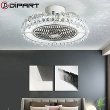 Luminária de teto com controle remoto, ventilador de teto com luz led integrada para sala de estar, decoração moderna, cristal 2024 - compre barato