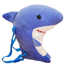 Lovely Cartoon Shark Plush Toy Backpack Stuffed Marine Animal Fish Plush Toys Schoolbag Toy for Children Christmas Gift 2024 - buy cheap