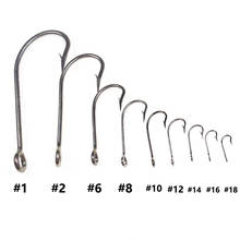 100PCS Saltwater Fishing High Carbon Steel Offset Hooks Kirby Sea With Ringed Hook Barbed Anti-rust #1 - #20 2024 - buy cheap