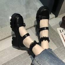 Mary Jane single shoes women's summer women shoes 2020 new wild fashion thick heel small leather shoes British style high heels 2024 - buy cheap