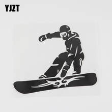 YJZT 14.6CMX12.4CM Snowboarder skiing sports Removable Decal Vinyl Car Sticker Black/Silver 8A-0638 2024 - buy cheap